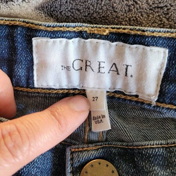 The Great The Almost Skinny Jeans Size 27 Blue Dark Wash High Rise Stretchy - Picture 3 of 9
